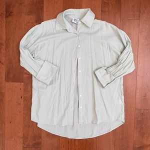Princess Polly Button Down Shirt in Sage Green Size US 6 🍐